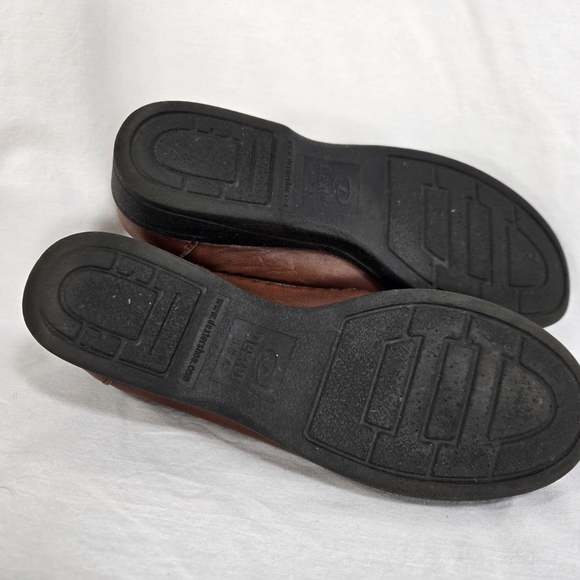 Dexter Loafer Brown Leather Shoe with Tassel Raised Wedge Heel Women's 7.5 N - Picture 10 of 10